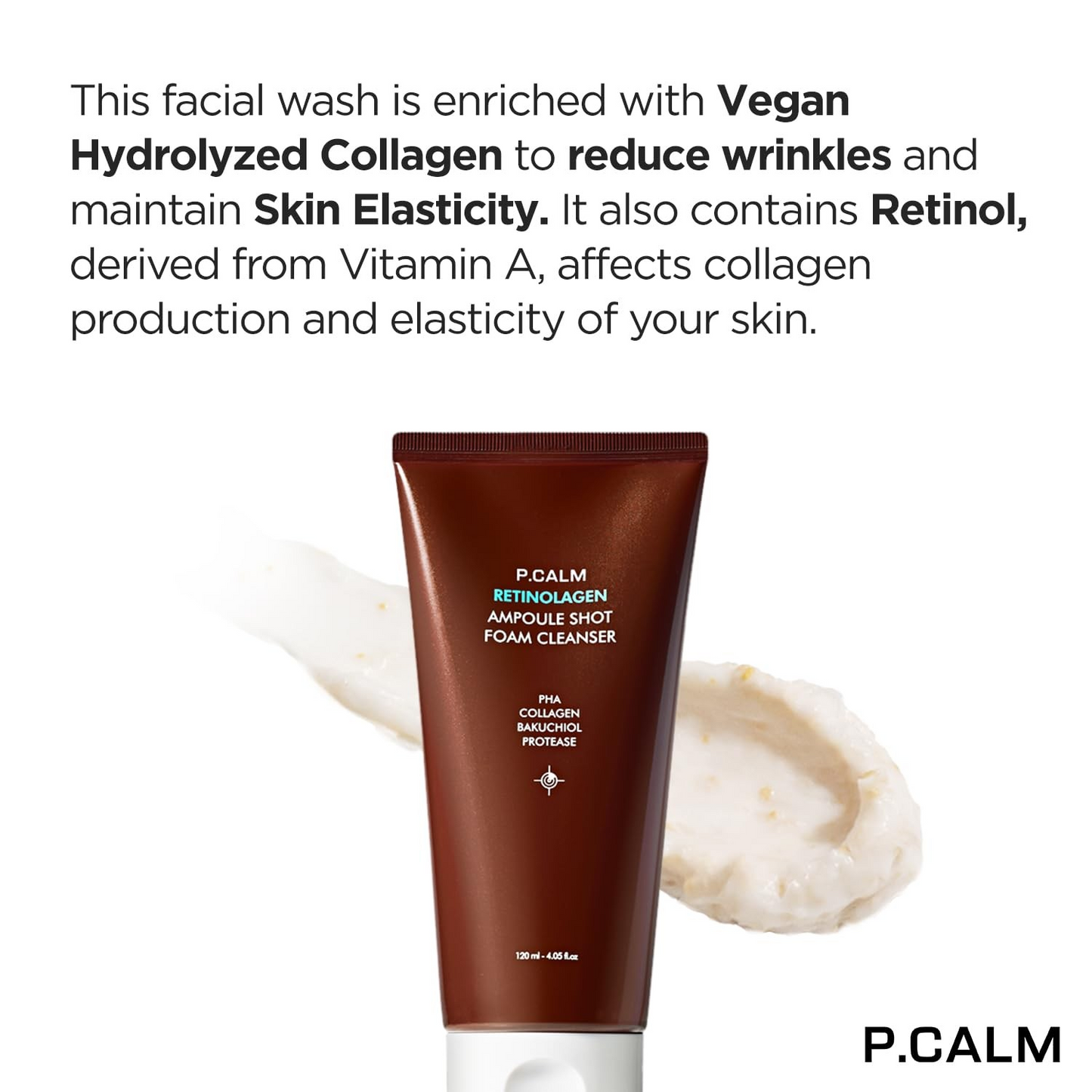P.CALM Retinolagen Ampoule Shot Foam Cleanser 120ml