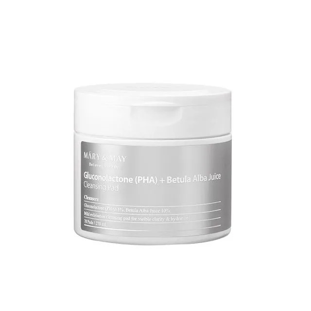 Mary&May Gluconolactone (PHA) + Betula Alba Juice Cleansing Pad 70pcs