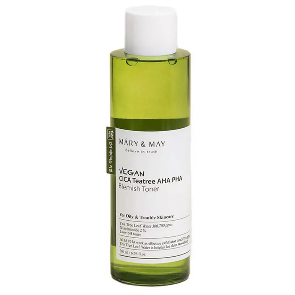 Mary&May Vegan CICA Tea Tree AHA PHA Toner 200ml