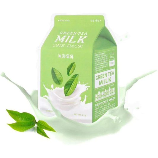 A'pieu Green Tea Milk One Pack Facemask, 21gr